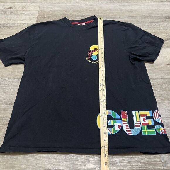 Guess Georges Marciano Vintage T-shirt Large Around The World Made In USA 1989 - Picture 2 of 8
